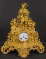 Pendule en bronze doré d'époque Louis Philippe à décor d'un...