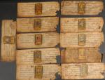 TIBET : Livre de prière composé de onze feuilles manuscrites...