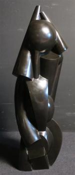 CZAKY Joseph (1888-1971) : Cones et sphères, 1919. Bronze à...