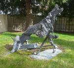 REBEYROLLE Paul (1926-2005) : Le chien hurlant, 1995. Bronze signé,...