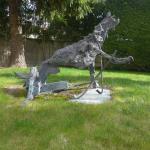 REBEYROLLE Paul (1926-2005) : Le chien hurlant, 1995. Bronze signé,...