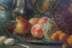 TERRAL Abel (1811-1886) : Nature morte de fruits sur entablement...