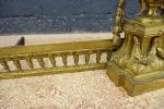 Devant de foyer en bronze doré d'époque Napoléon III à...