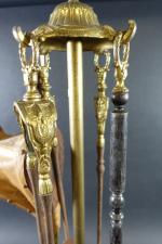 Nécessaire de foyer en bronze doré d'époque Napoléon III à...