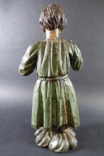 Jésus Salvador Mundi : Statue en bois repolychromé, ép. XVIIème....