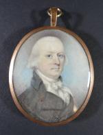 Miniature ovale vers 1800 à décor d'un homme de qualité,...