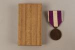 Japon Médaille du Recensement de 1920. Bronze, ruban, boite.