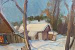 LAPCHINE Georges (1885-1950/51) : Maisons dans un paysage de neige....