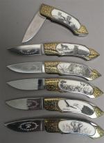 GIGAND KNIVES - Collection de 6 couteaux pliant en acier...