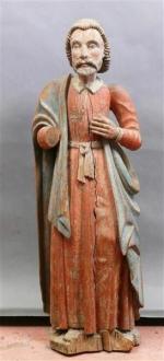 49 - Saint-Personnage (Diacre ?) en bois sculpté et peint...
