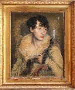 Attribué à Georges ROUGET (1784 - 1869) Portrait de jeune...