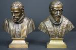DELECOLE Louis-Auguste (1828-1868) : Bustes de Pierre (1539-1596) et de...