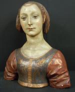 Buste de Florentine en habit de la Renaissance en terre...