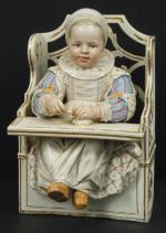 Le Fils de Paul Rubens : Sujet en faïence polychrome,...
