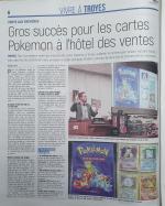 Article dans l'est éclair, 35 000 € de cartes Pokémon à Troyes