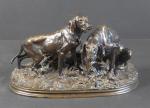 MENE Pierre-Jules (1810-1879) : Groupe de chiens au repos (race...