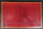 Porte document de style XVIII's en cuir rouge doré aux...