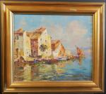 AMEGLIO Merio (1897-1970) : Les Martigues, le port. H.s.T. signée,...