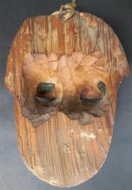 Masque de femme, d'applique, en bois sculpté polychrome, ép. XVIII's....