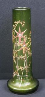 GALLE Emile (1846-1904) : Rare vase  de forme tubulaire...