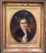 YVON Adolphe (1817-1893) : Portrait de jeune femme, allégorie à...