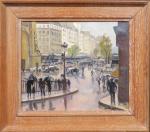 ANTRAL Louis-Robert (1895-1939) : Paris, les Grands Boulevards, porte Saint-Denis.H.s.T....