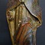 Saint Evêque en bois sculpté polychrome, ép. XVI-XVII's. Haut. :...