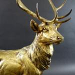 PAILLET Charles (1871-1937) : Grand cerf aux aguets. Bronze à...