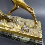 PAILLET Charles (1871-1937) : Grand cerf aux aguets. Bronze à...