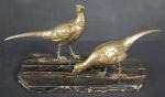 GALLO Ignacio (XIX's-XX's) : Couple de faisans en bronze sur...