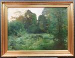 GROSJEAN Henry (1864-1948) : Paysage aux arbres. H.s.T. signée, 59...