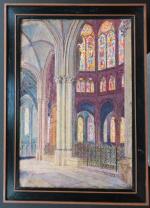 MARINOT Maurice (1882-1960) : Troyes, intérieur de l'église St Nicolas....