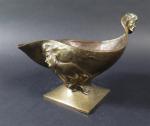 ENGRAND Georges (1852-1936) : Coupe en bronze de forme mouvementée,...