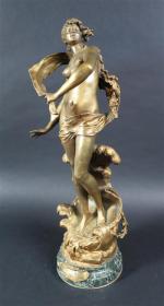 MOREAU Auguste (1834-1917) : La Naissance de la Perle. Bronze...