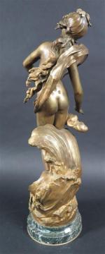 MOREAU Auguste (1834-1917) : La Naissance de la Perle. Bronze...