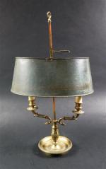Lampe bouillotte de style Directoire en bronze doré, deux bras...