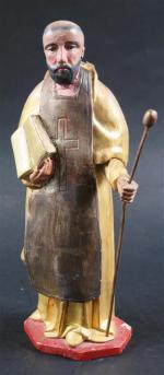 Saint-Antoine de Padoue en bois doré et polychrome d'époque XVIII's....