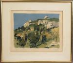 614 - HUMBLOT Roger (1907-1962) : Paysage provençal. Lithographie signée...
