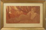 616 - MUCHA Alphonse (1860-1939) : Crépuscule. Lithographie signée et...