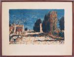 617 - OUDOT Roland (1897-1981) : Paysage provençal. Lithographie signée...