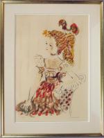 619 - TERECHKOVITCH Constantin (1902-1978) : Jeune fille. Lithographie signée...