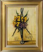 Bernard BUFFET (1928-1999) : Bouquet de fleurs, 1978. Huile sur...