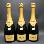 Champagne. Trois bouteilles de champagne Krug, Grande Cuvée 169ème édition...