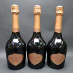 Champagne Rosé. Trois bouteilles de champagne "Alexandra" Laurent-Perrier, Grande Cuvée...