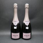 Champagne rosé. Deux bouteilles de champagne Krug Rosé 24ème édition...