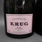 Champagne rosé. Deux bouteilles de champagne Krug Rosé 24ème édition...