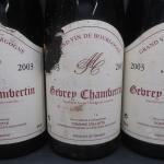 Bourgogne rouge. 3 bouteilles Gevrey Chambertin, domaine Collotte 2003.