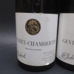 Bourgogne rouge. 3 bouteilles Gevrey-Chambertin 1976 François Chabaud, niveaux moyens