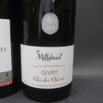 Bourgogne rouge. 3 bouteilles Givry : Givry Premier cru, Millebuis,...