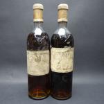 Bordeaux Blanc. 2 bouteilles de Château d'Yquem, Lur-Saluces, Sauternes 1955....